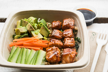 Teriyaki Salmon Bento with Avocado and Spinach